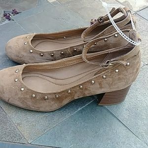 NWT Mary Jane suede shoes